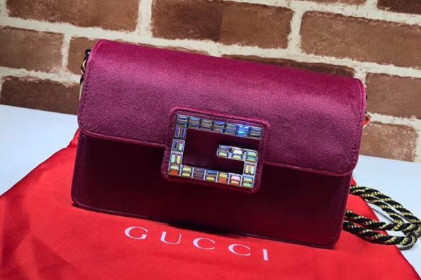 Replica Gucci ‎544242 GG Shoulder bag with Square G Rosy velvet