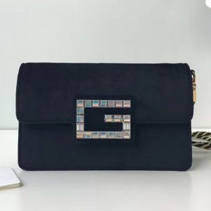 Replica Gucci ‎544242 GG Shoulder bag with Square G Black blue velvet