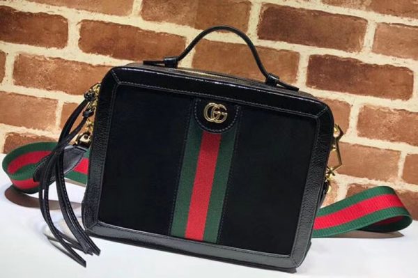 Replica Gucci 550622 Ophidia Suede Small Shoulder Bags Black