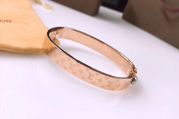 Replica Louis Vuitton M00253 Nanogram Cuff Bracelet and Bangle Rose Gold