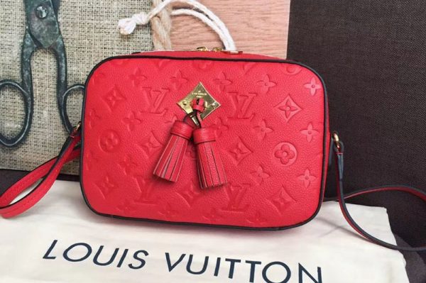 Replica Louis Vuitton M44606 LV Saintonge Bags Monogram Empreinte Leather Red