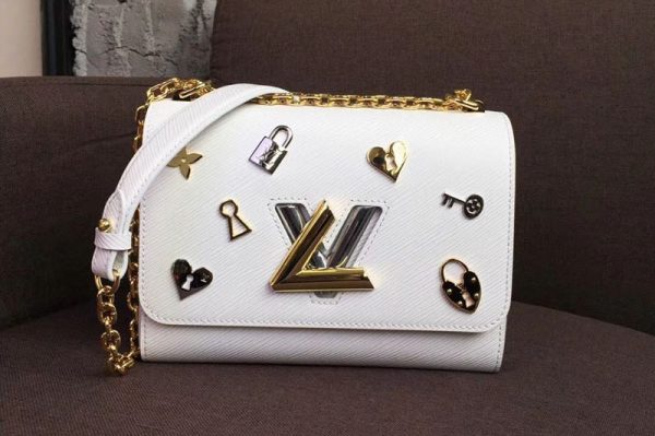 Replica Louis Vuitton M52890 Twist MM MM Bags Epi Leather White