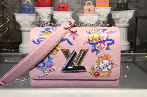 Replica Louis Vuitton M53561 Twist MM MM Bags Epi Leather Rose Ballerine