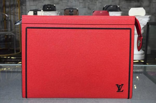 Replica Louis Vuitton M63397 Taiga Leather Pochette Voyage MM Red