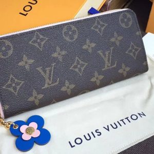 Replica Louis Vuitton M63896 Clemence Wallet Monogram Canvas Rose Ballerine