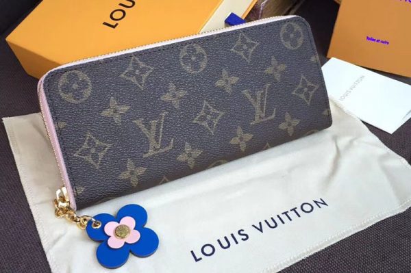 Replica Louis Vuitton M63896 Clemence Wallet Monogram Canvas Rose Ballerine