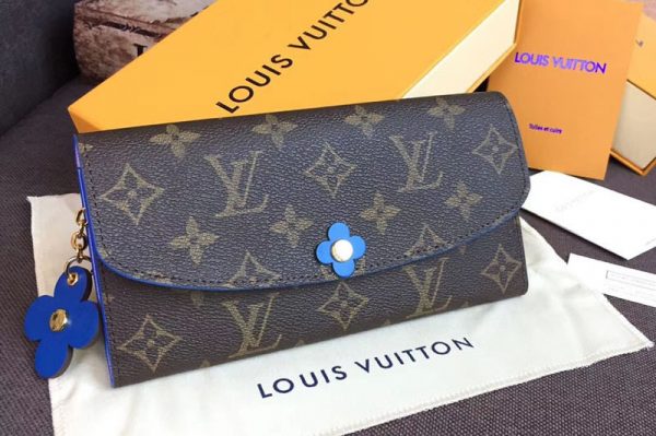 Replica Louis Vuitton M63895 Emilie Wallet Monogram Canvas Blue jean