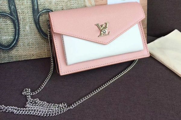 Replica Louis Vuitton M63980 LV Pochette Mylockme Chain Bags Pink