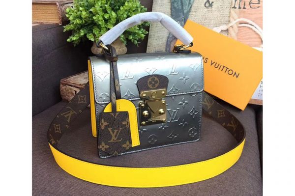 Replica Louis Vuitton M90376 Spring Street Bags Monogram Vernis Leather Gray