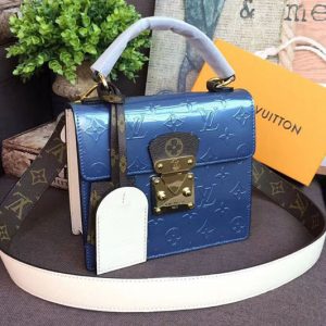 Replica Louis Vuitton M90373 Spring Street Bags Monogram Vernis Leather Blue