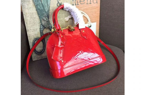 Replica Louis Vuitton M91606 LV Monogram Vernis Alma BB Bags Red