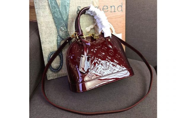 Replica Louis Vuitton M91606 LV Monogram Vernis Alma BB Bags Wine