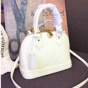 Replica Louis Vuitton M91606 LV Monogram Vernis Alma BB Bags White