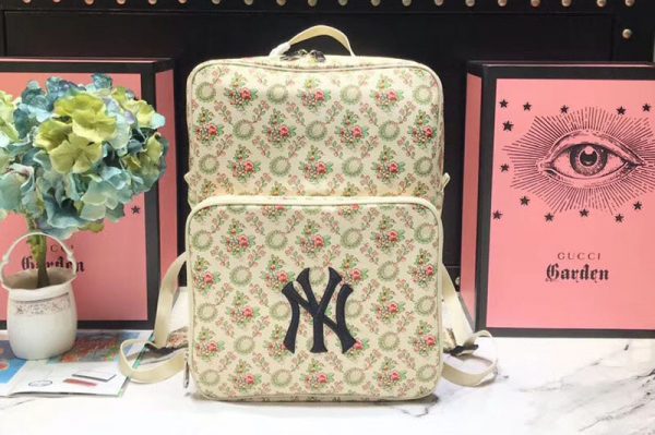 Replica Gucci ‎536724 Medium backpack with NY Yankees patch Flower