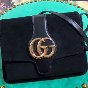 Replica Gucci ‎550126 Arli medium shoulder bags Black suede