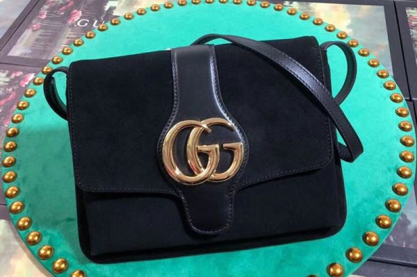 Replica Gucci ‎550126 Arli medium shoulder bags Black suede