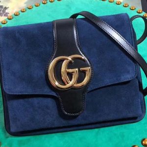 Replica Gucci ‎550126 Arli medium shoulder bags Blue suede