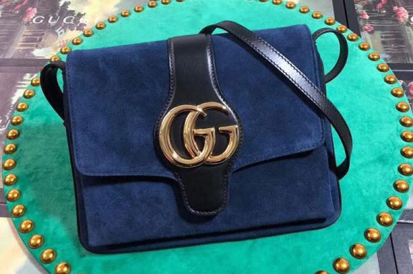 Replica Gucci ‎550126 Arli medium shoulder bags Blue suede