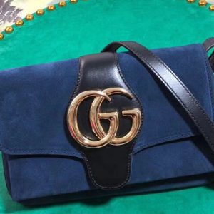 Replica Gucci ‎550129 Arli Small shoulder bags Blue Suede