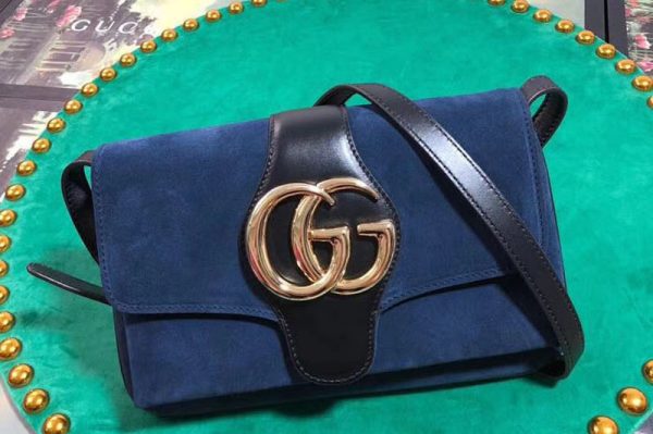 Replica Gucci ‎550129 Arli Small shoulder bags Blue Suede