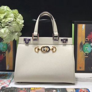 Replica Gucci 569712 Zumi grainy leather small top handle bags white grainy leather