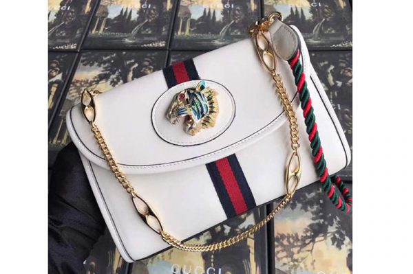 Replica Gucci 570145 Rajah Small shoulder bags White Leather