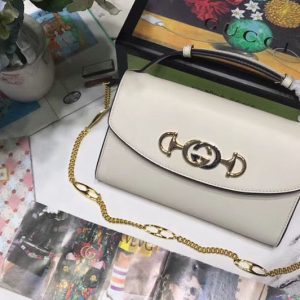 Replica Gucci 572375 Zumi smooth leather small shoulder bags White smooth leather