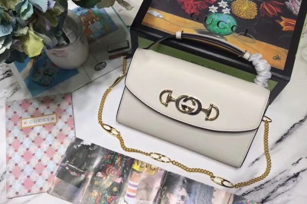 Replica Gucci 572375 Zumi smooth leather small shoulder bags White smooth leather