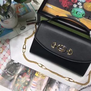 Replica Gucci 572375 Zumi smooth leather small shoulder bags black smooth leather