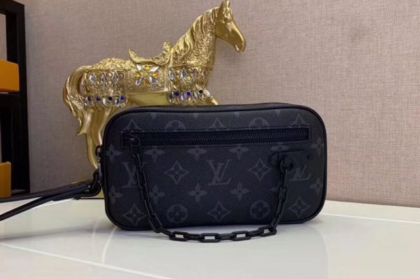 Replica Louis Vuitton M44458 LV Monogram Vernis Clutch Black