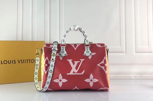 Replica Louis Vuitton M44573 LV Speedy Bandouliere 30 Red/Pink/Orange/Yellow