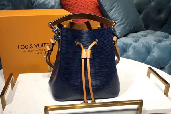 Replica Louis Vuitton M53610 LV Neonoe BB Epi Indigo Safran