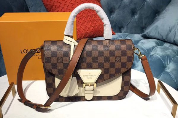 Replica Louis Vuitton N40148 LV Trendy Crossbody Damier Ebene Canvas Creme