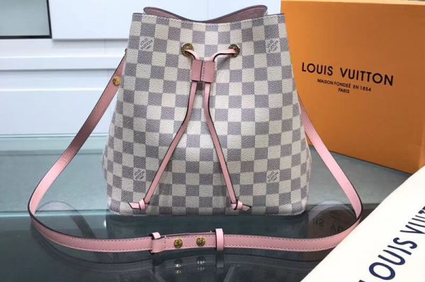 Replica Louis Vuitton N40152 LV Neonoe Damier Azur Canvas Pink