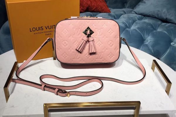 Replica Louis Vuitton M44606 LV Saintonge Bags Monogram Empreinte Leather Pink