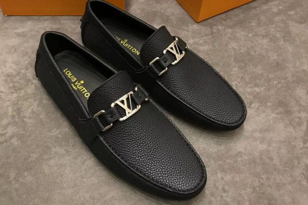 Replica Louis Vuitton LV Hockenheim Loafer And Shoes Black Calf Leather Silver Buckle