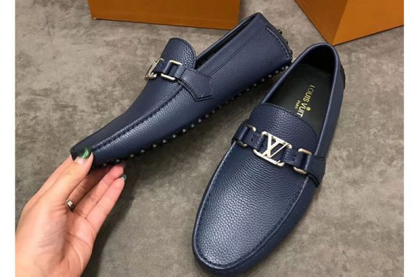 Replica Louis Vuitton LV Hockenheim Loafer And Shoes Blue Calf Leather