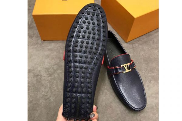 Replica Louis Vuitton LV Hockenheim Loafer And Shoes Blue Damier Embossed Calf leather