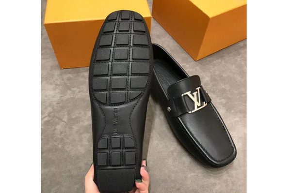 Replica Louis Vuitton LV Monte Carlo Moccasin Shoes Calf Leather Black