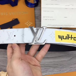 Replica Louis Vuitton LV 40mm Belt White Monogram Canvas