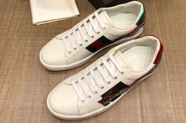 Replica Gucci Ace embroidered sneaker With Embroidered Dragon White Leather Mens and Women Size