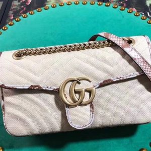 Replica Gucci 443497 GG Marmont raffia small shoulder bags beige raffia