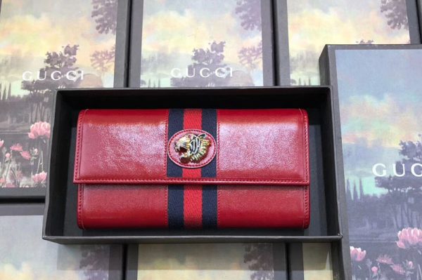 Replica Gucci 573789 Rajah continental wallet Red Leather