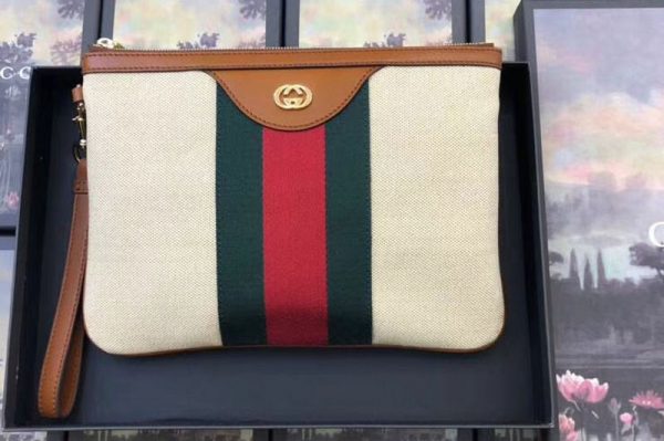 Replica Gucci 576053 Vintage canvas pouch Beige vintage canvas