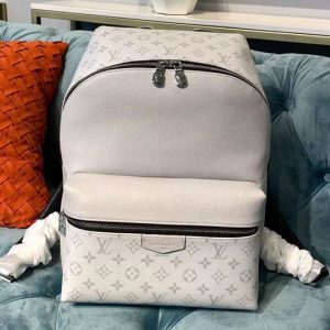 Replica Louis Vuitton M30232 Discovery Backpack PM Bags White Monogram canvas and Taiga leather