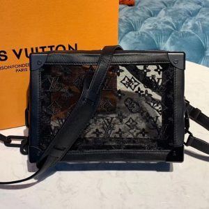 Replica Louis Vuitton M44427 LV Soft Trunk Bags Black Monogram Canvas