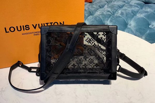 Replica Louis Vuitton M44427 LV Soft Trunk Bags Black Monogram Canvas