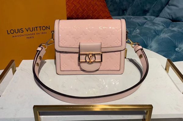 Replica Louis Vuitton M44580 LV Mini Dauphine Pink Monogram Vernis