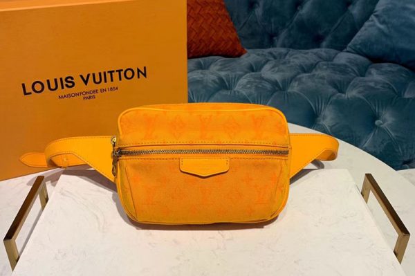 Replica Louis Vuitton M44623 LV Outdoor bumbag Orange Monogram Denim