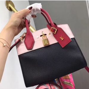 Replica Louis Vuitton M53804 LV City Steamer Mini Bags Pink/Black Taurillon leather